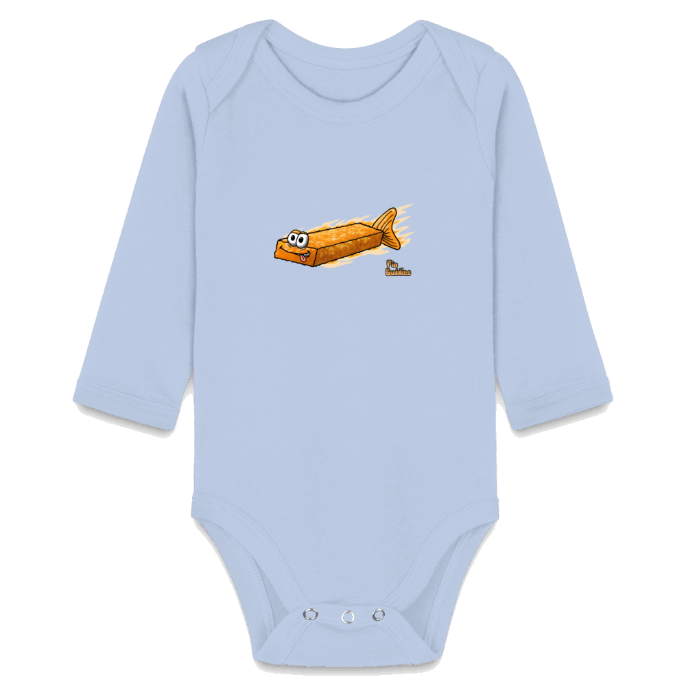 Fischstäbchen - Bio-Langarm-Body - Sky