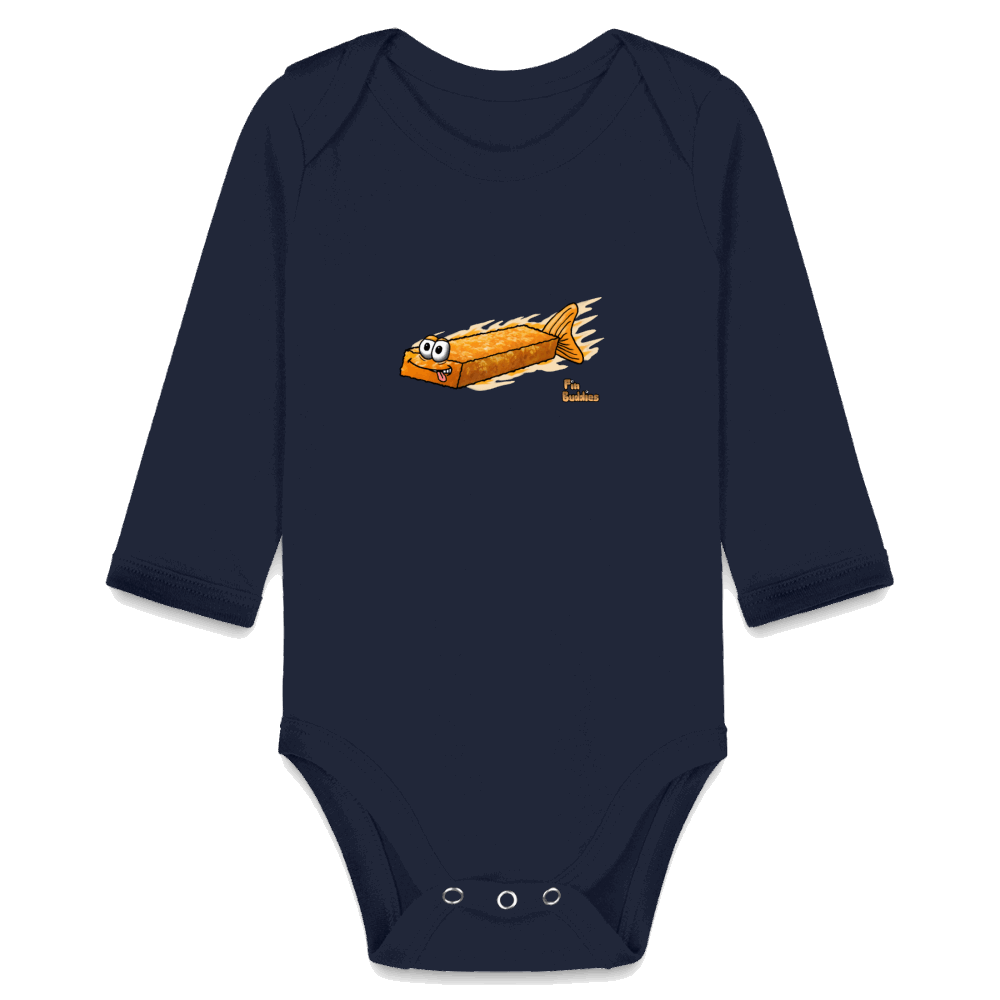 Fischstäbchen - Bio-Langarm-Body - Dunkelnavy
