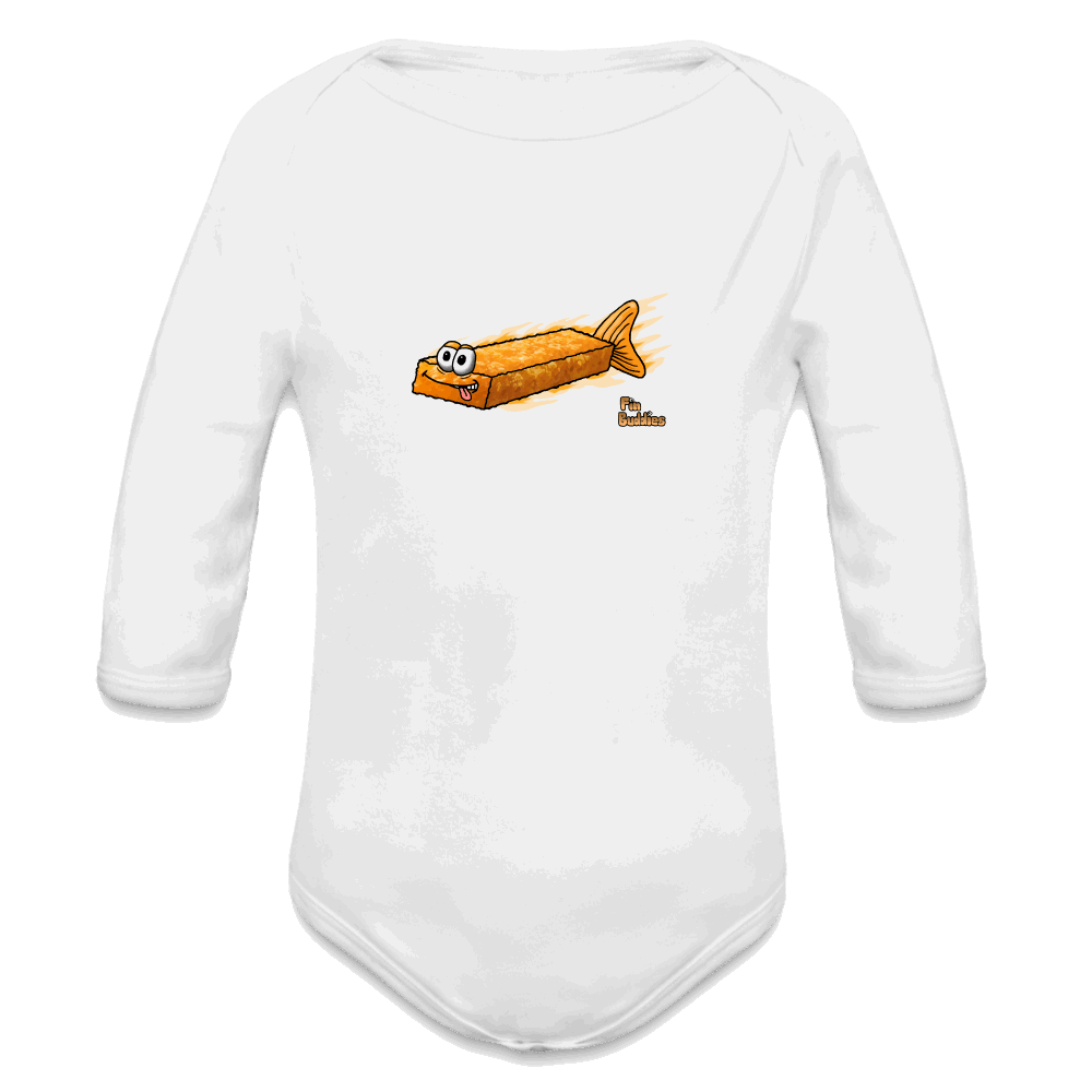 Fischstäbchen - Bio-Langarm-Body - Weiß