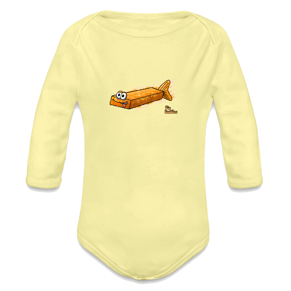 Fischstäbchen - Bio-Langarm-Body - Hellgelb