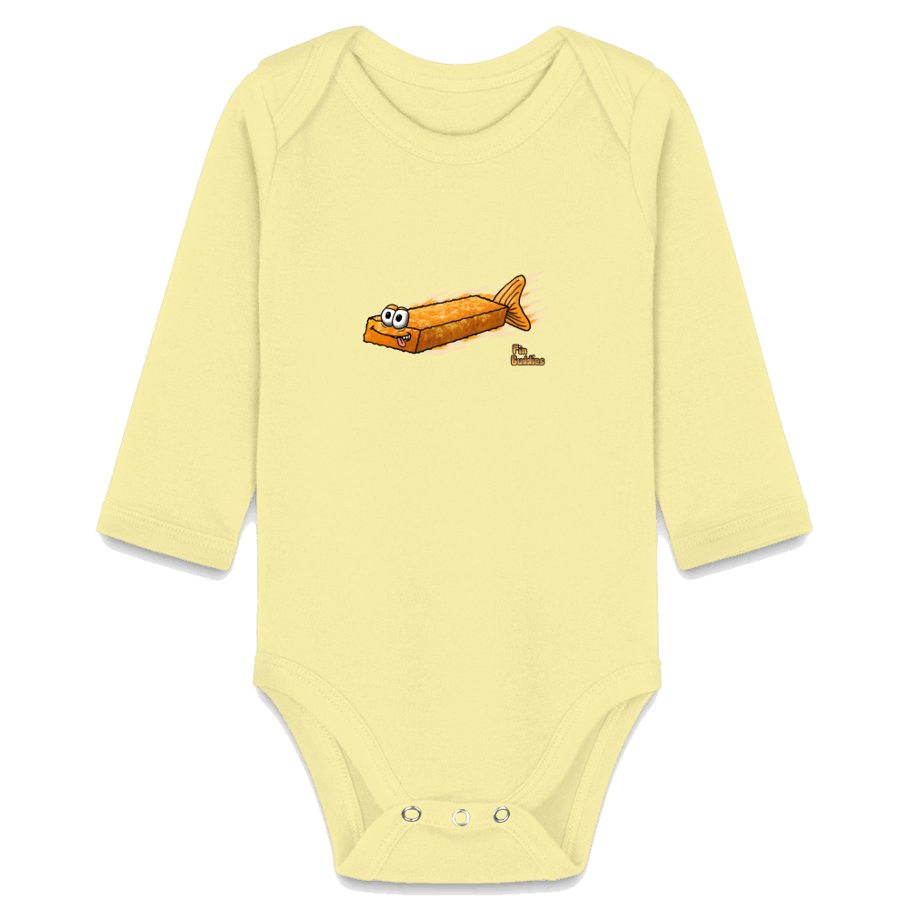 Fischstäbchen - Bio-Langarm-Body - Hellgelb