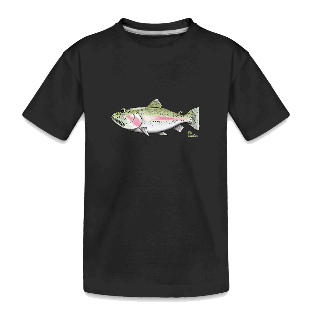 Regenbogenforelle - Teenager Premium Bio T-Shirt - Schwarz