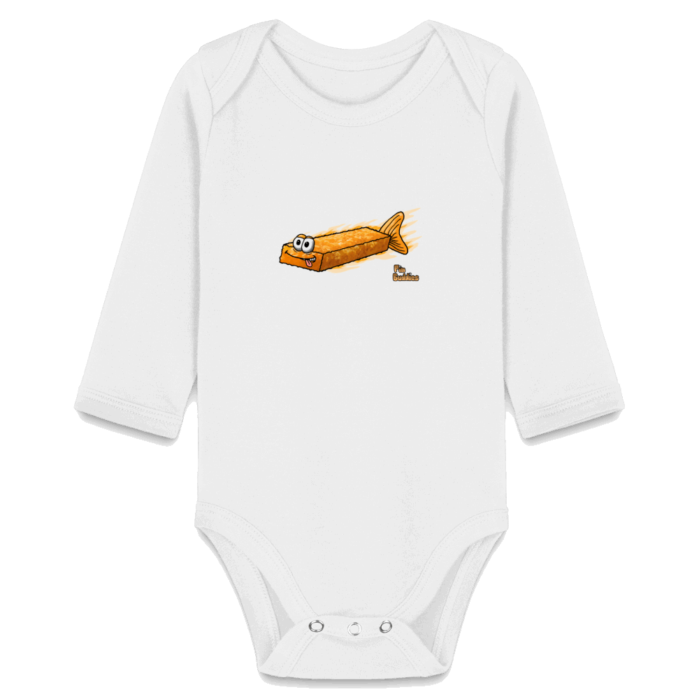 Fischstäbchen - Bio-Langarm-Body - Weiß