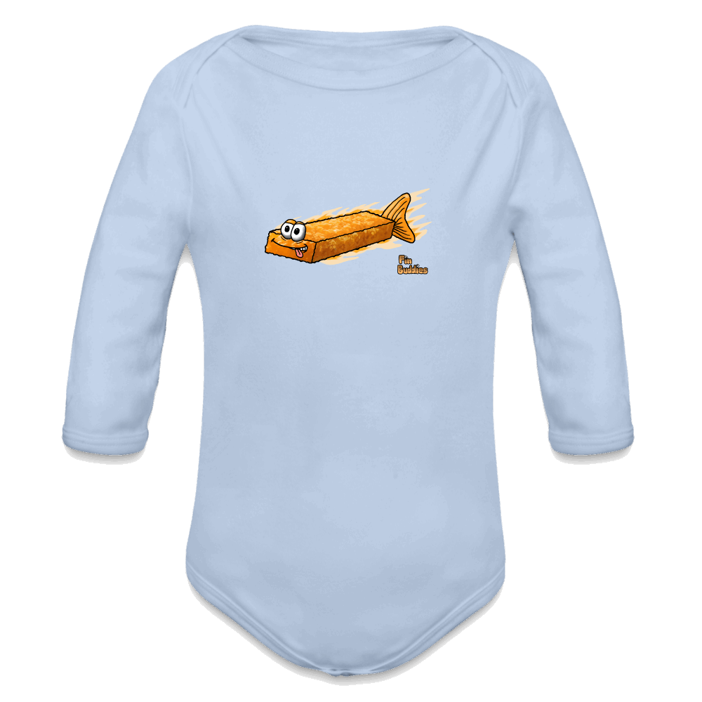 Fischstäbchen - Bio-Langarm-Body - Sky