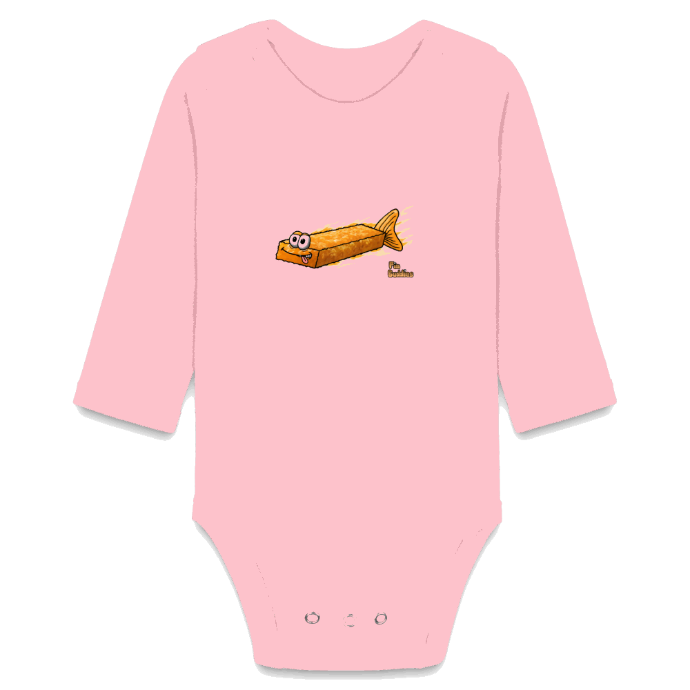 Fischstäbchen - Bio-Langarm-Body - Hellrosa