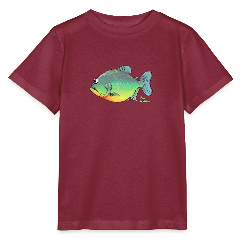 Piranha - Kinder Bio-T-Shirt - Burgunderrot