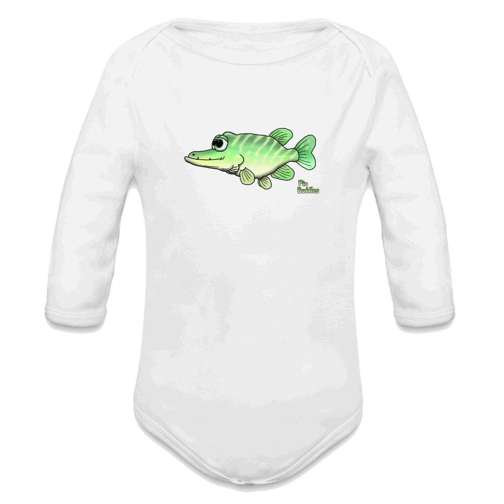 Baby Hecht - Bio-Langarm-Body - weiß