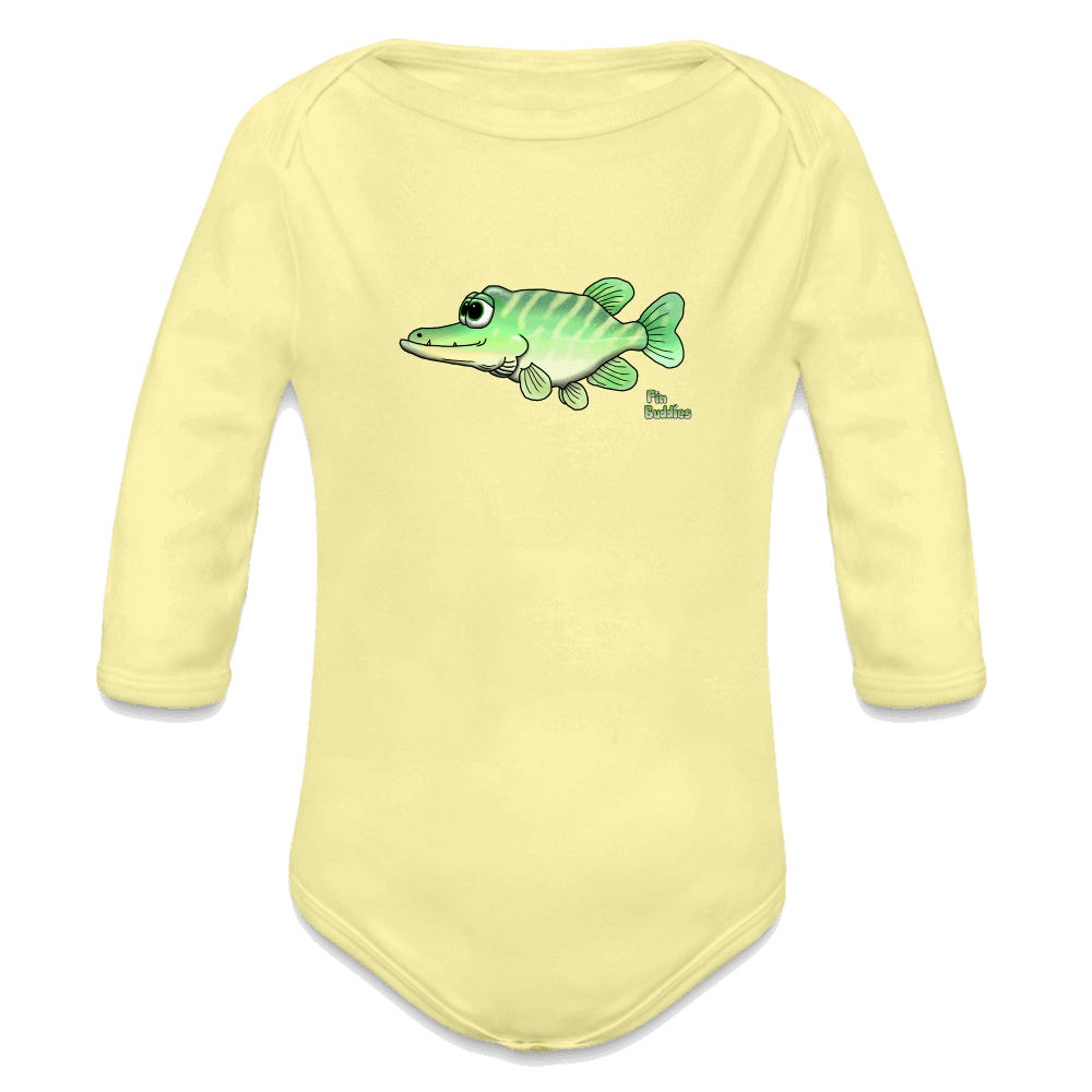Baby Hecht - Bio-Langarm-Body - Hellgelb