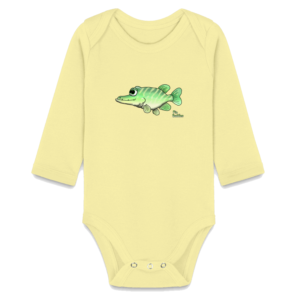 Baby Hecht - Bio-Langarm-Body - Hellgelb