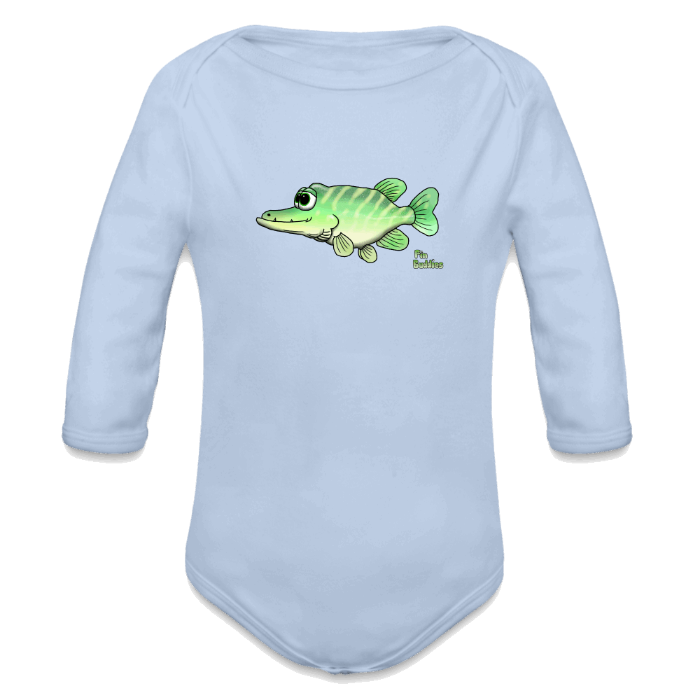 Baby Hecht - Bio-Langarm-Body - Sky