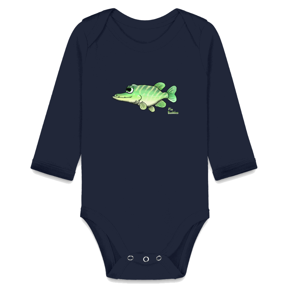 Baby Hecht - Bio-Langarm-Body - Dunkelnavy
