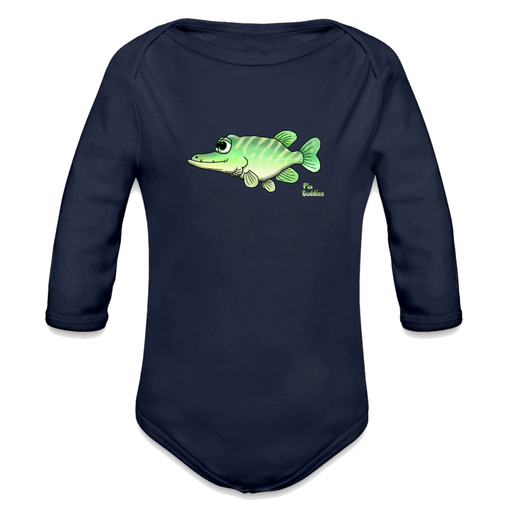 Baby Hecht - Bio-Langarm-Body - Dunkelnavy