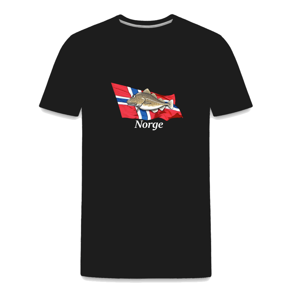 Norge-Dorsch - Angel T-Shirt für Männer - Premium Bio T-Shirt - Schwarz