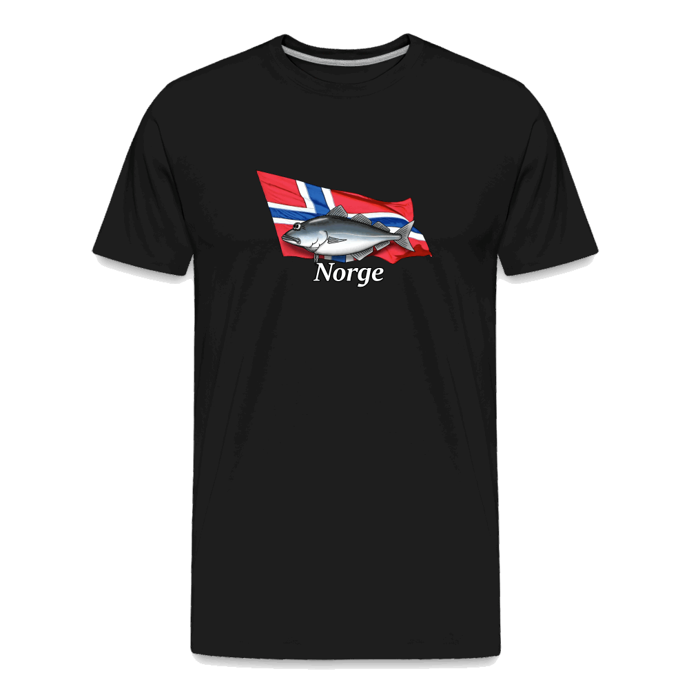 Norge Seelachs - Angel T-Shirt für Männer - Premium Bio T-Shirt - Schwarz