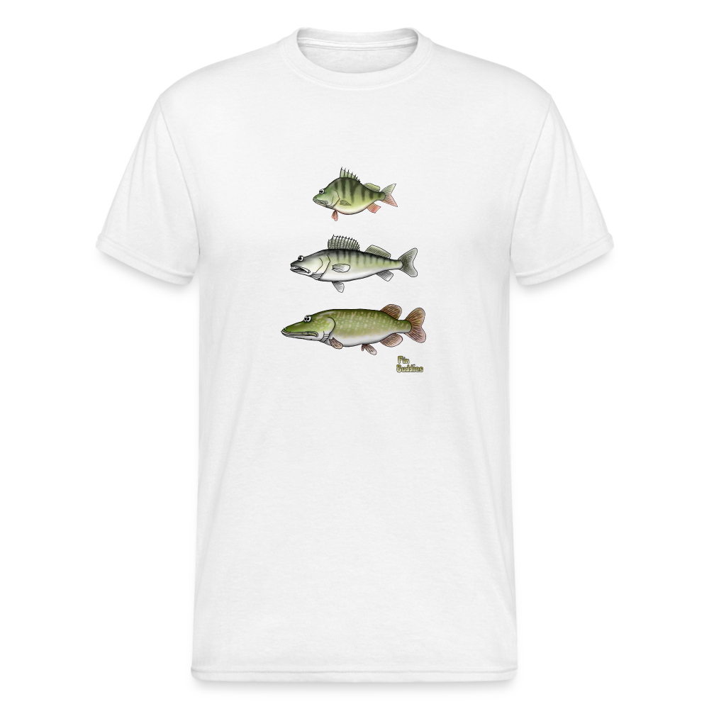 Hecht Zander Barsch Triple - Budget Männer T-Shirt - weiß