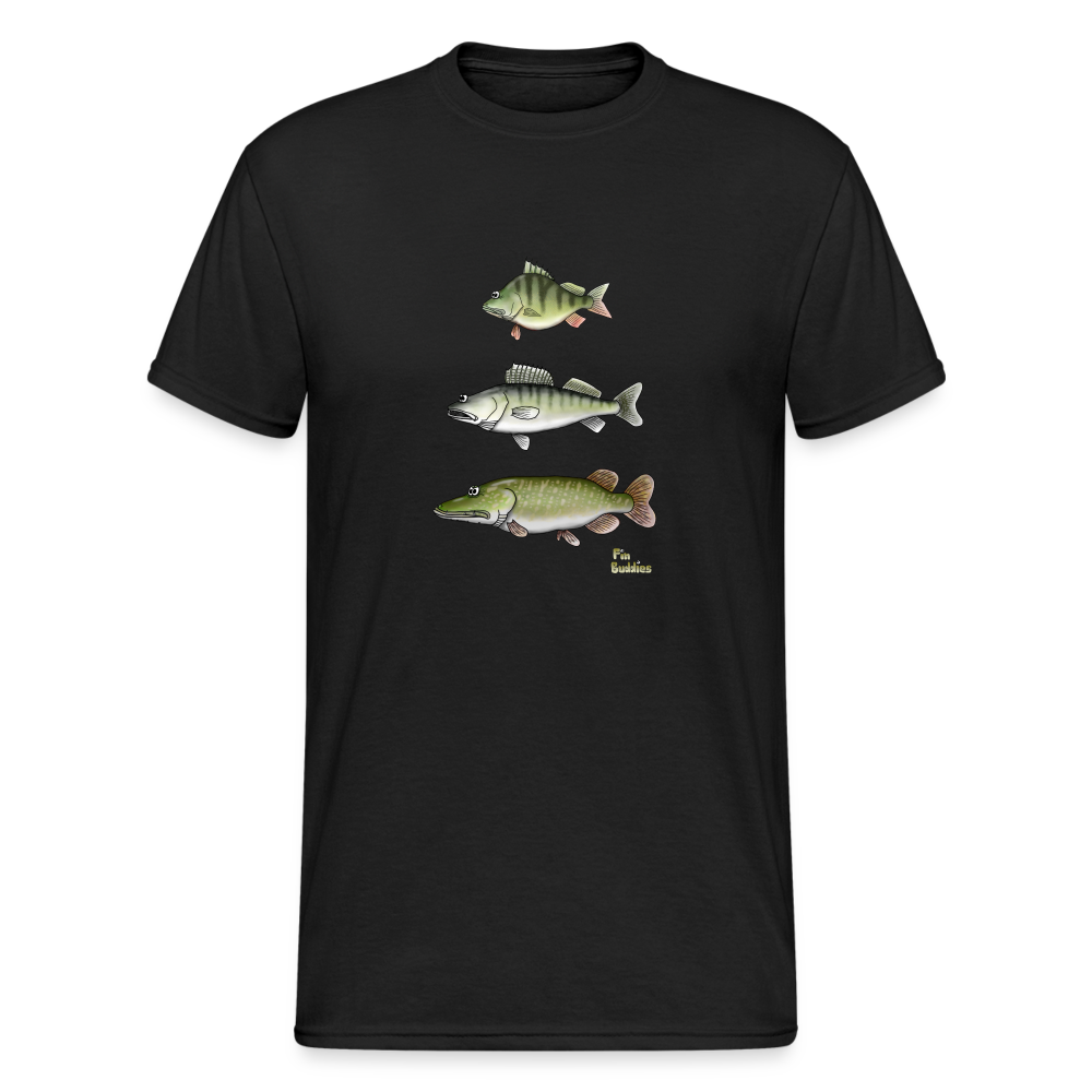 Hecht Zander Barsch Triple - Budget Männer T-Shirt - Schwarz