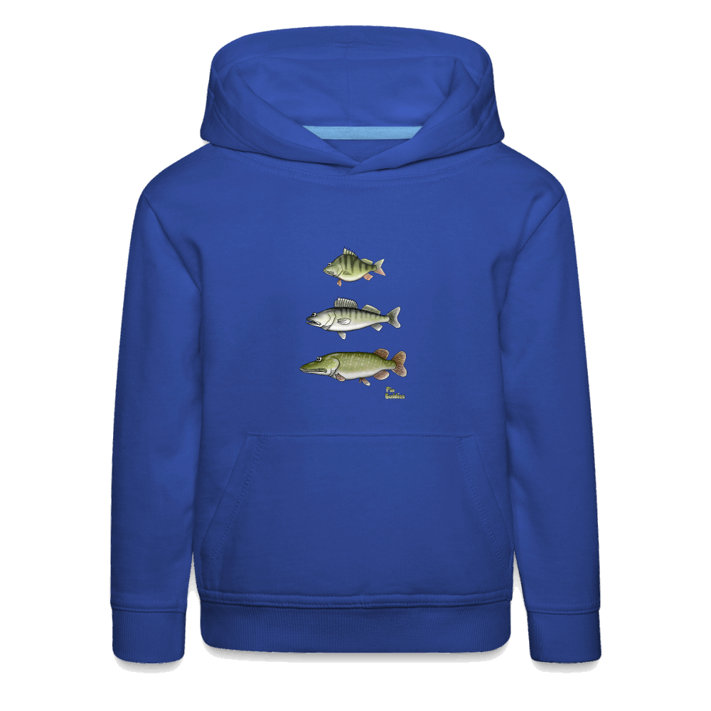 Hecht Zander Barsch Triple - Kinder und Jugendliche Premium Hoodie - Royalblau