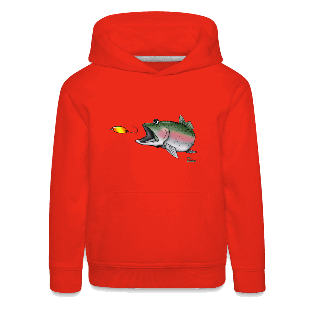 Regenbogenforelle mit Spoon - Nils Spezial - Kinder Premium Hoodie - Rot