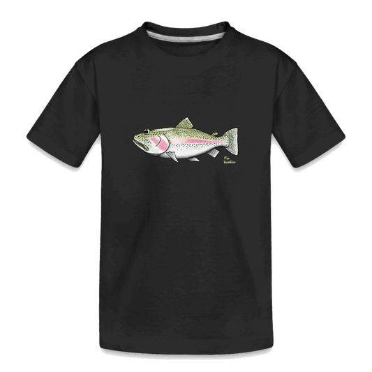 Regenbogenforelle  - Teenager Premium Bio T-Shirt - Schwarz