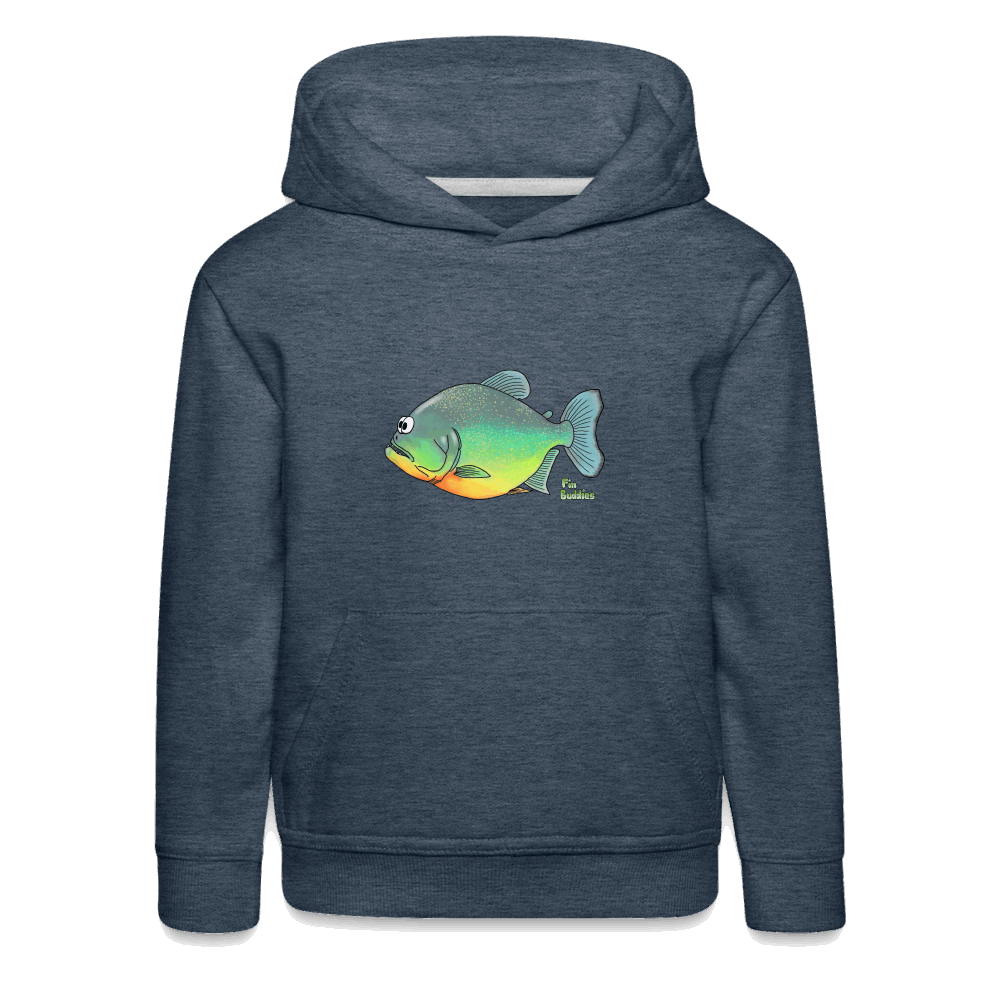 Piranha - Kinder und Jugendliche Premium Hoodie - Jeansblau