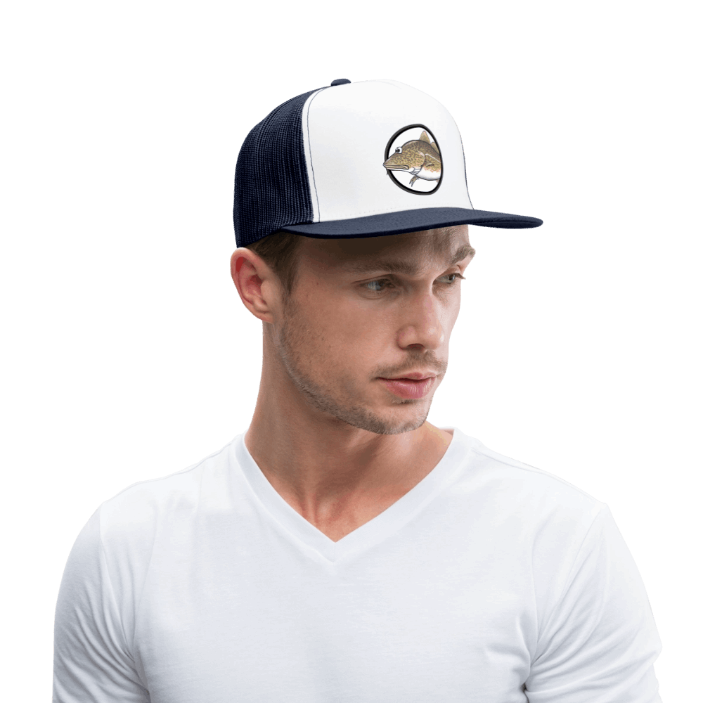 Dorsch im Fokus - Trucker Cap - Weiß/Navy