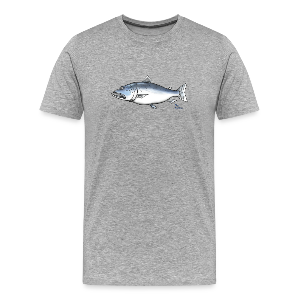 Lachs - Männer Premium Bio-T-Shirt - Grau meliert