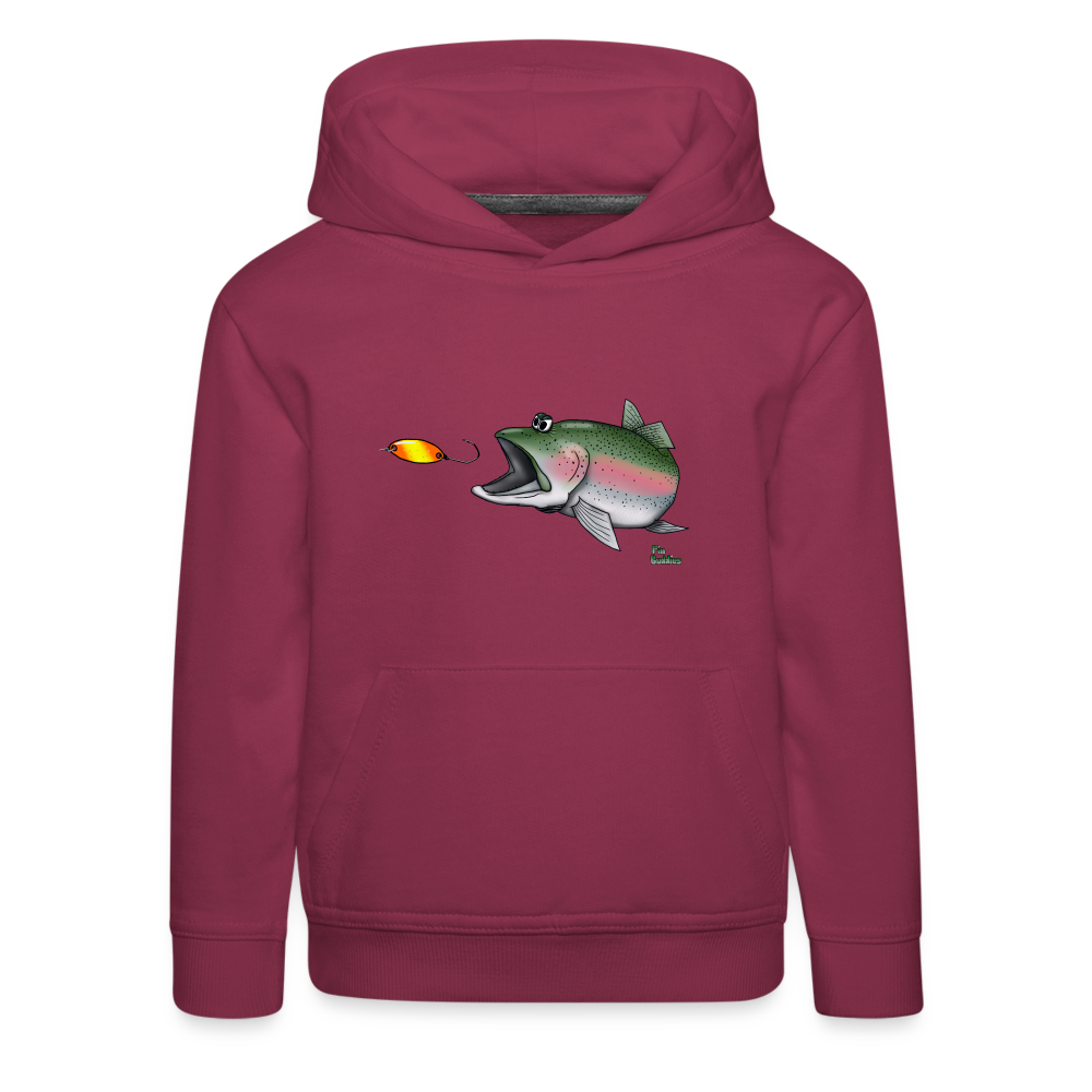 Regenbogenforelle mit Spoon - Nils Spezial - Kinder Premium Hoodie - Bordeaux