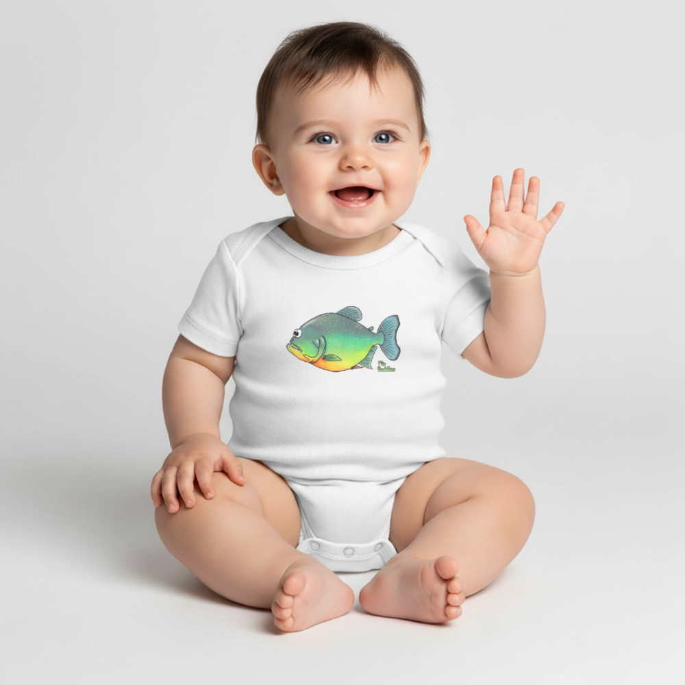 Piranha - Baby Bio-Kurzarm-Body - Weiß