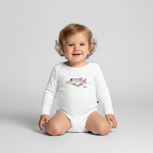 Girlie Pike - Baby Bio-Langarm-Body - Weiß