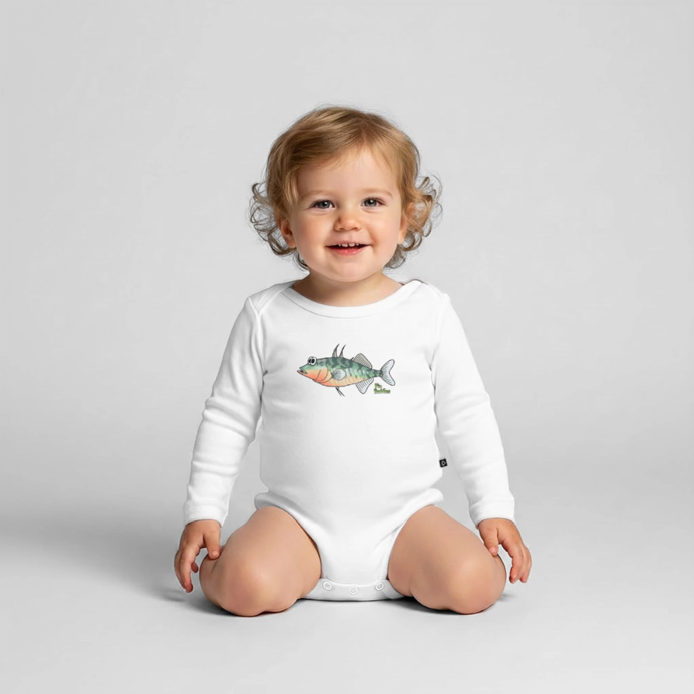 Stichling - Baby Bio-Langarm-Body - Weiß