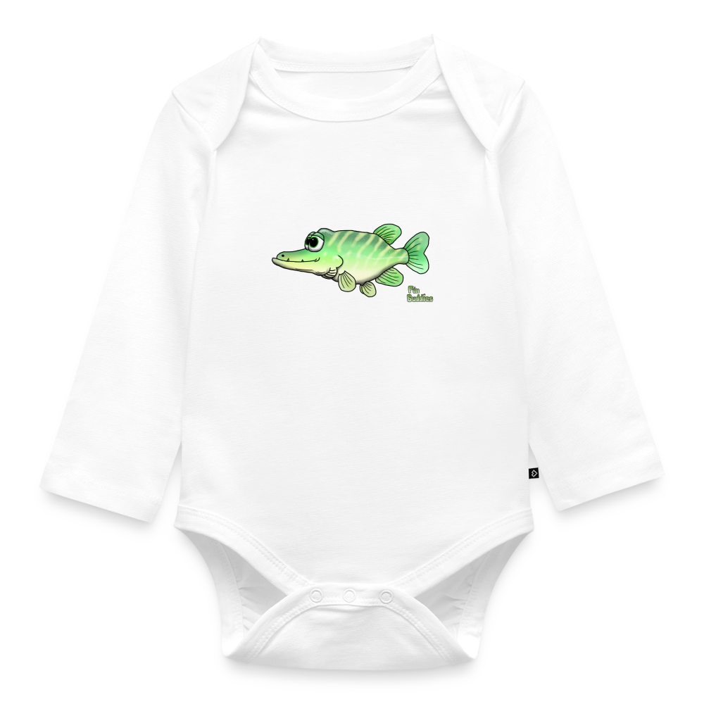 Baby Hecht -  Bio-Langarm-Body - Weiß