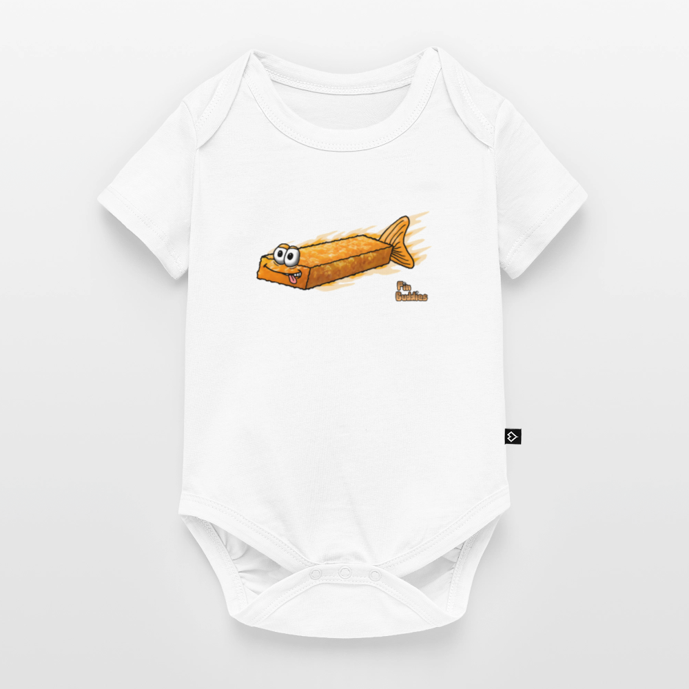 Fischstäbchen - Baby Bio-Kurzarm-Body - Weiß