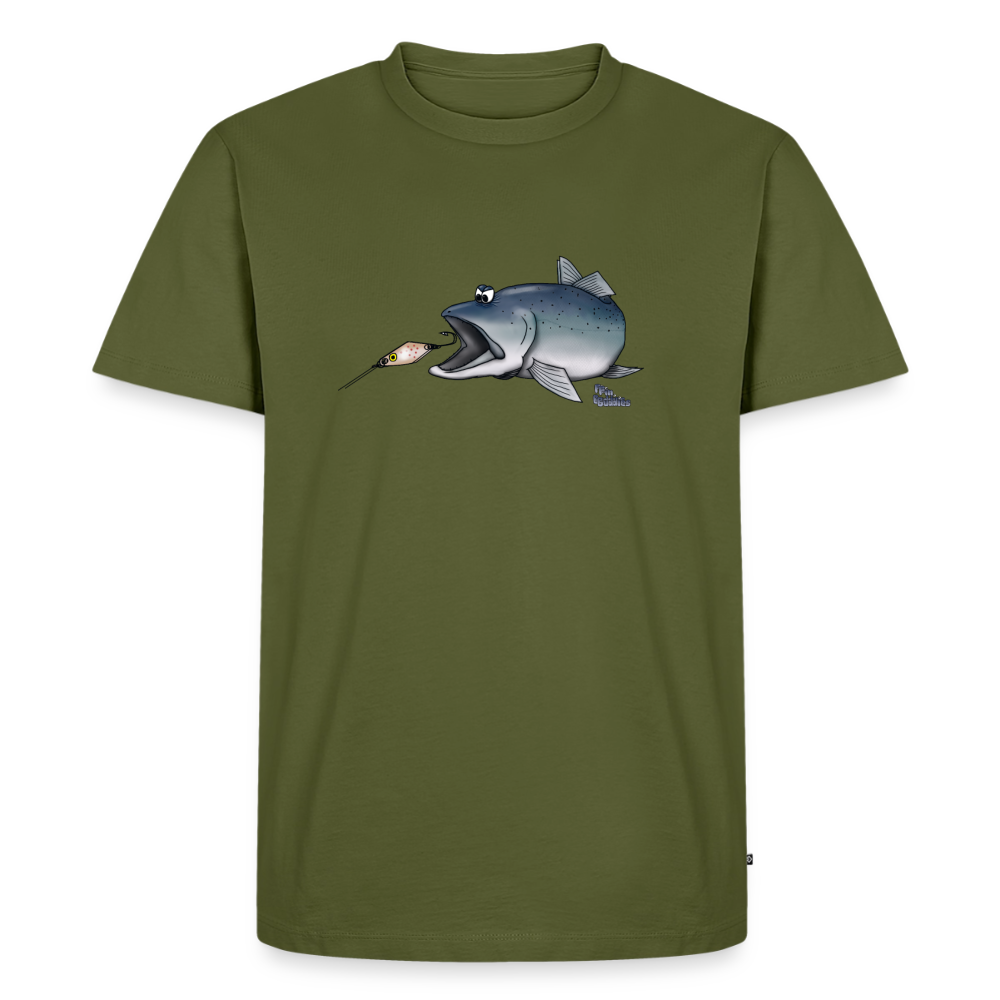 Forelle mit Spoon - Premium Männer Bio T-Shirt - Khaki