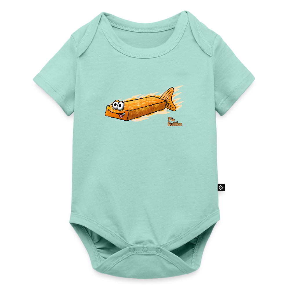 Fischstäbchen - Baby Bio-Kurzarm-Body - Mint 
