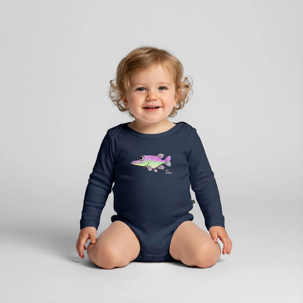Girlie Pike - Baby Bio-Langarm-Body - Navy