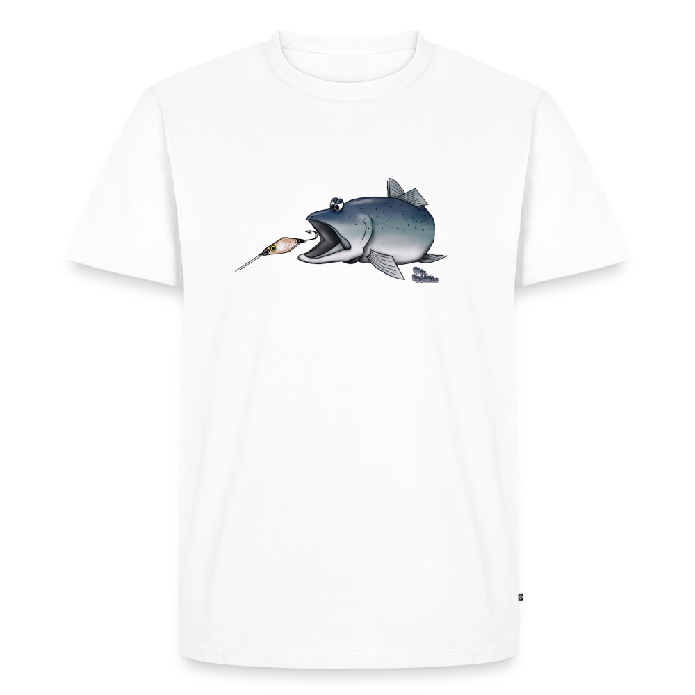Forelle mit Spoon - Premium Männer Bio T-Shirt - Weiß
