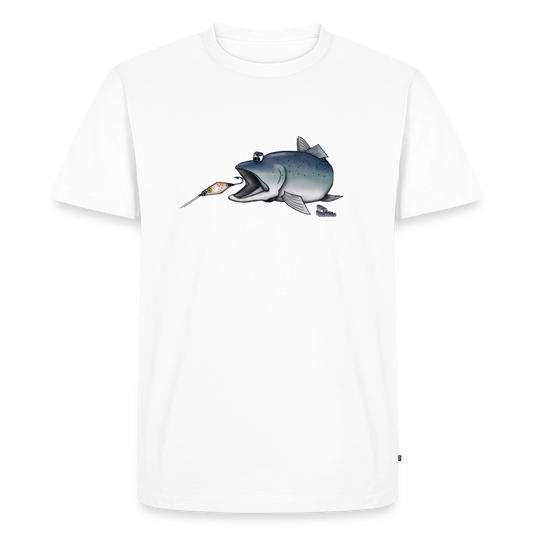 Forelle mit Spoon - Premium Männer Bio T-Shirt - Weiß