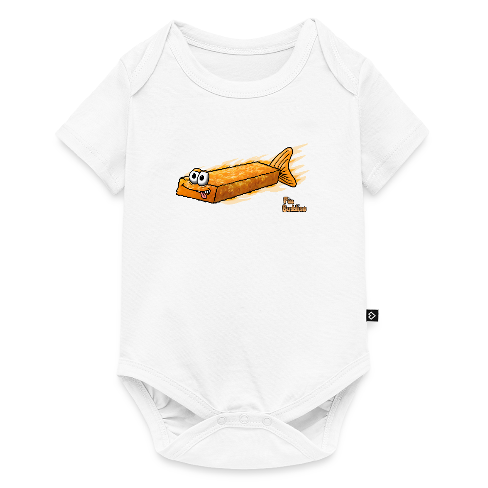 Fischstäbchen - Baby Bio-Kurzarm-Body - Weiß