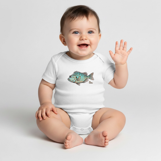 Sonnenbarsch - Baby Bio-Kurzarm-Body - Weiß