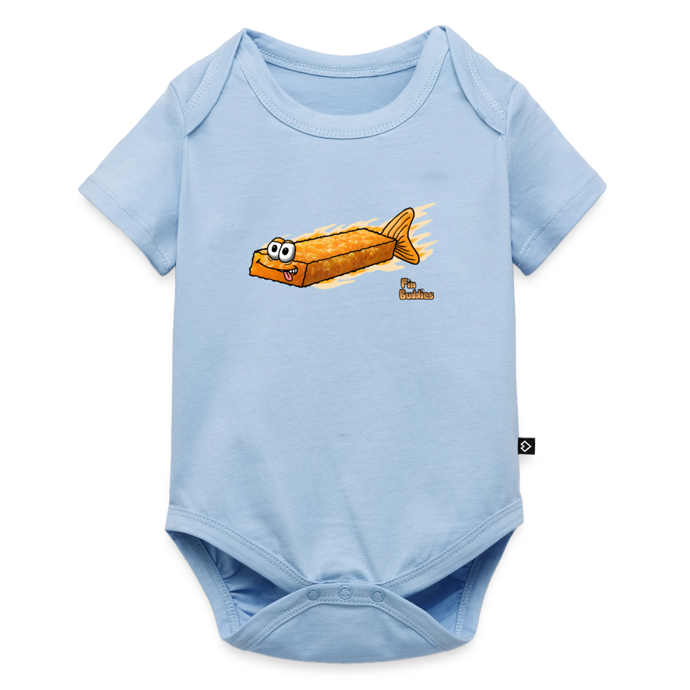 Fischstäbchen - Baby Bio-Kurzarm-Body - Hellblau