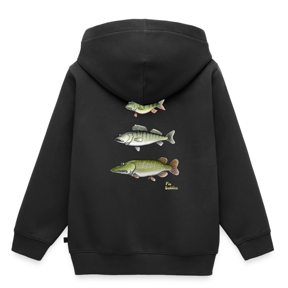 Hecht Zander Barsch Triple - Kinder und Jugendliche Premium Hoodie - Schwarz