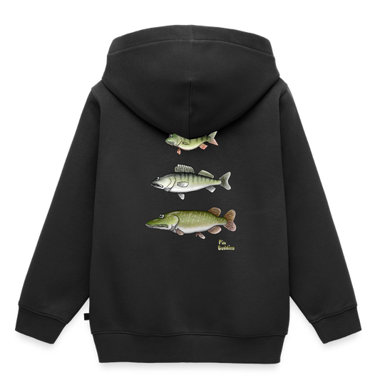 Hecht Zander Barsch Triple - Kinder und Jugendliche Premium Hoodie - Schwarz