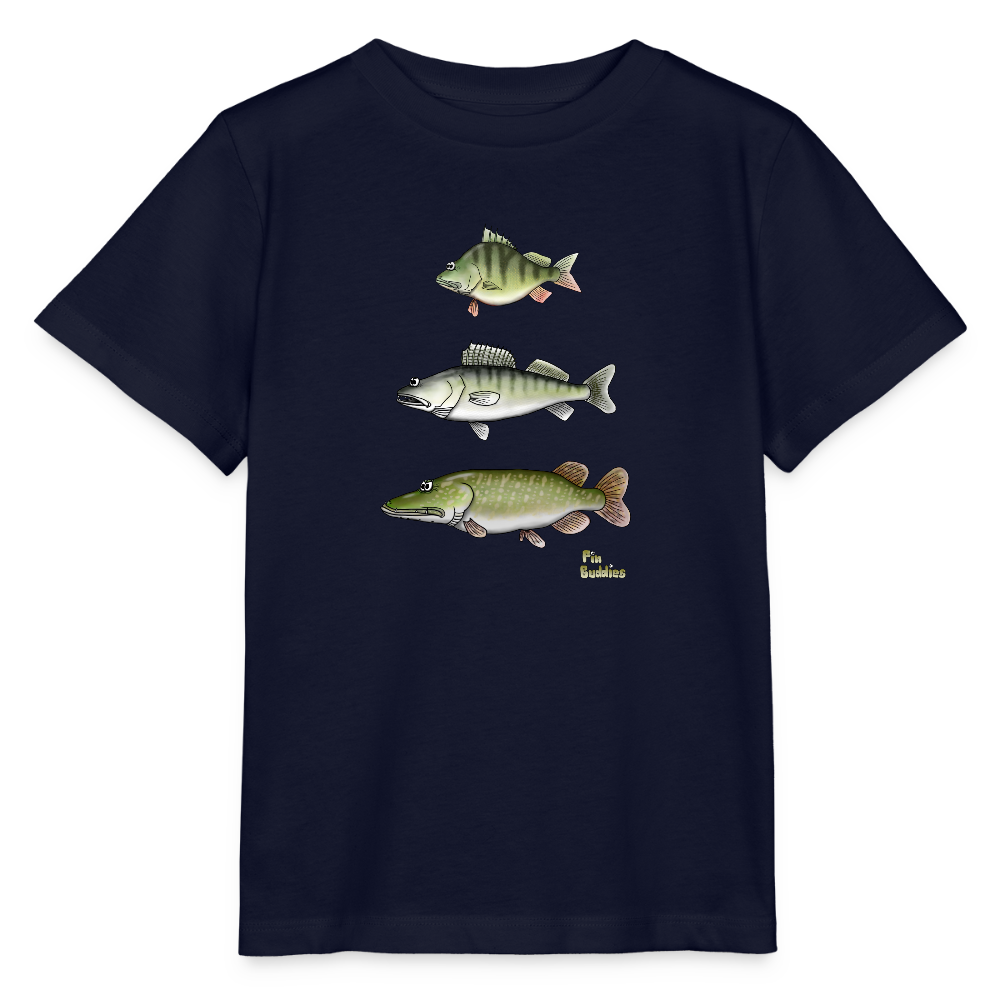 Hecht Zander Barsch Triple - Kinder Bio-T-Shirt - Navy