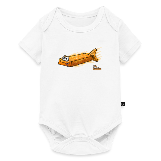 Fischstäbchen - Baby Bio-Kurzarm-Body - Weiß