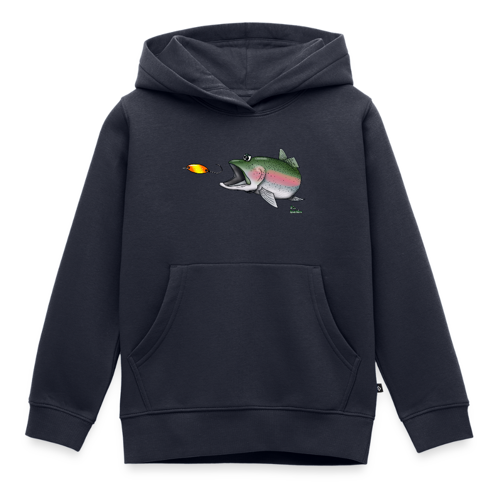 Regenbogenforelle mit Spoon - Nils Spezial - Kinder Premium Hoodie - Navy