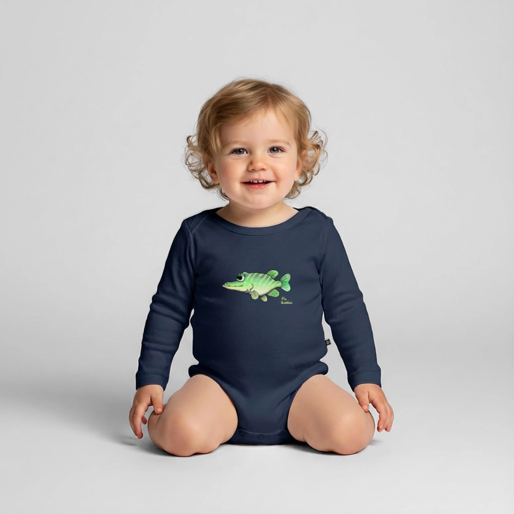 Baby Hecht -  Bio-Langarm-Body - Navy