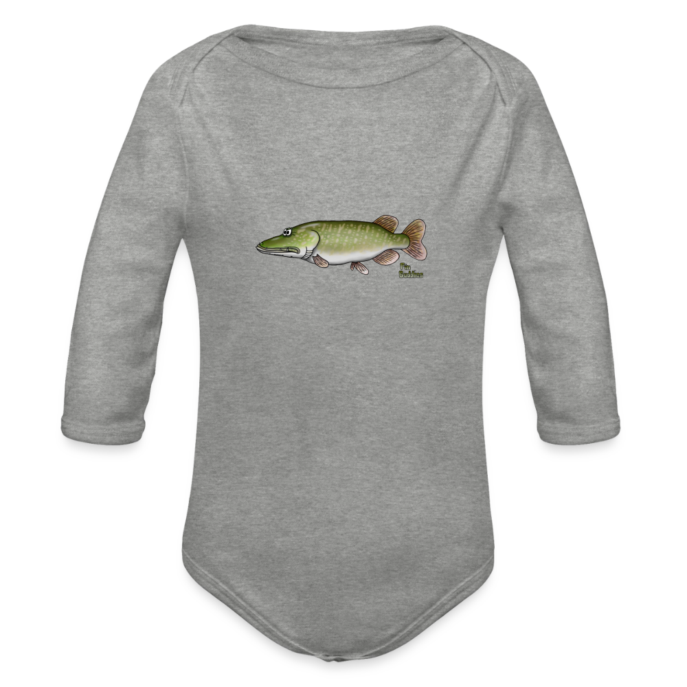 Hecht - Baby Bio-Langarm-Body - Grau meliert