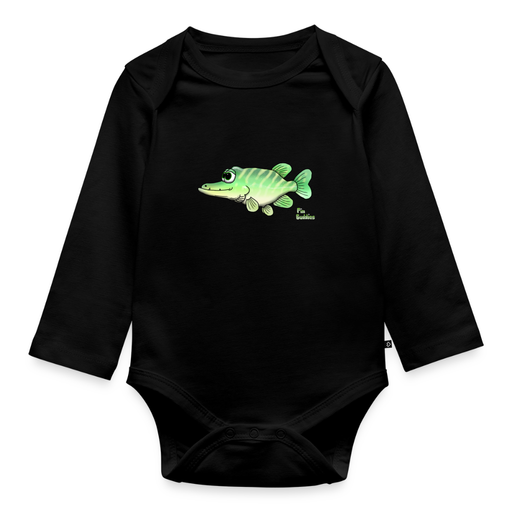 Baby Hecht -  Bio-Langarm-Body - Schwarz
