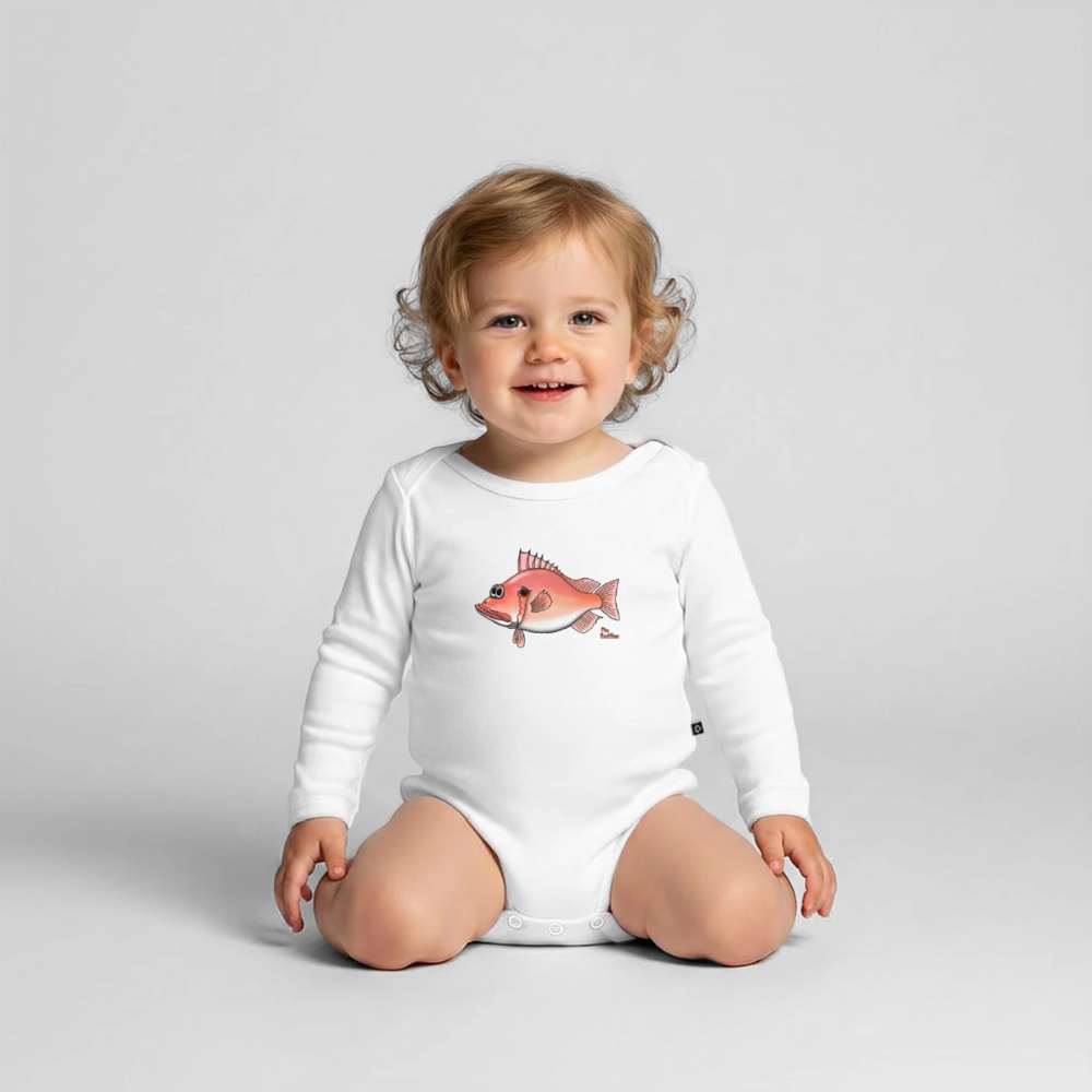 Rotbarsch - Baby Bio-Langarm-Body - Weiß
