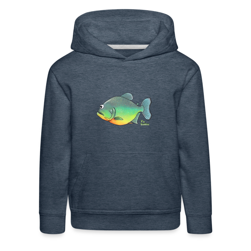 Piranha - Kinder und Jugendliche Premium Hoodie - Jeansblau